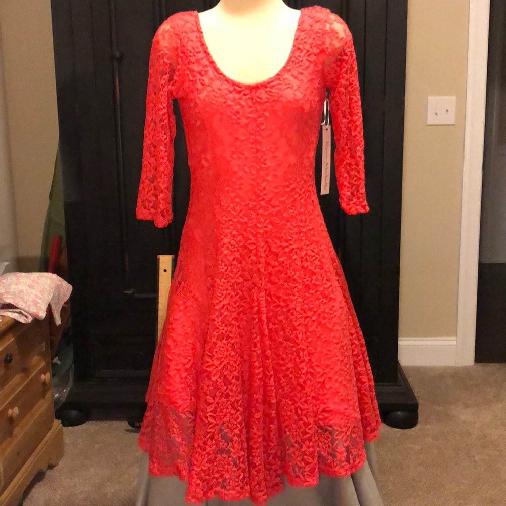 Hot pink lace dress